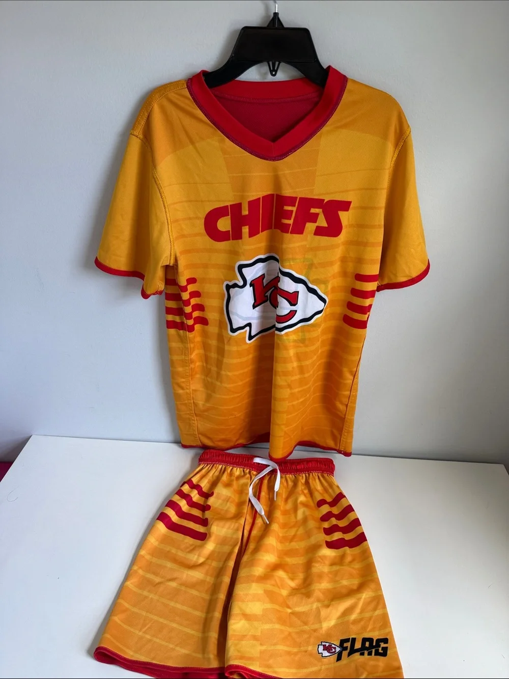 NFL Kids Gold and Red Chiefs Jersey & Shorts Set